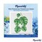 Figured'Art Mini Paint by Numbers Kit for Adults with Frame Monstera Leaves Small format 8"x8" - Craft Art Painting DIY Canvas Already Stretched on a Wooden Frame